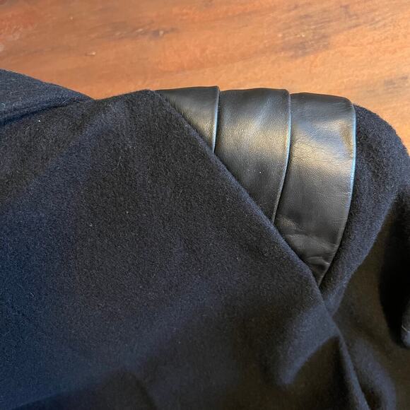 JOFELD NWT  Y2K Women's Double Breasted Coat Leather Padded Shoulders Size 10 - Picture 7 of 12